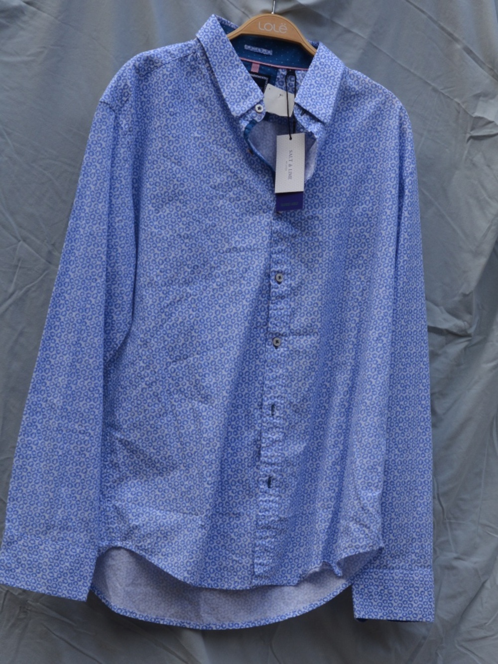 Mens Blue Patterned Shirt SZ L Salt & Lime SZ L NWT